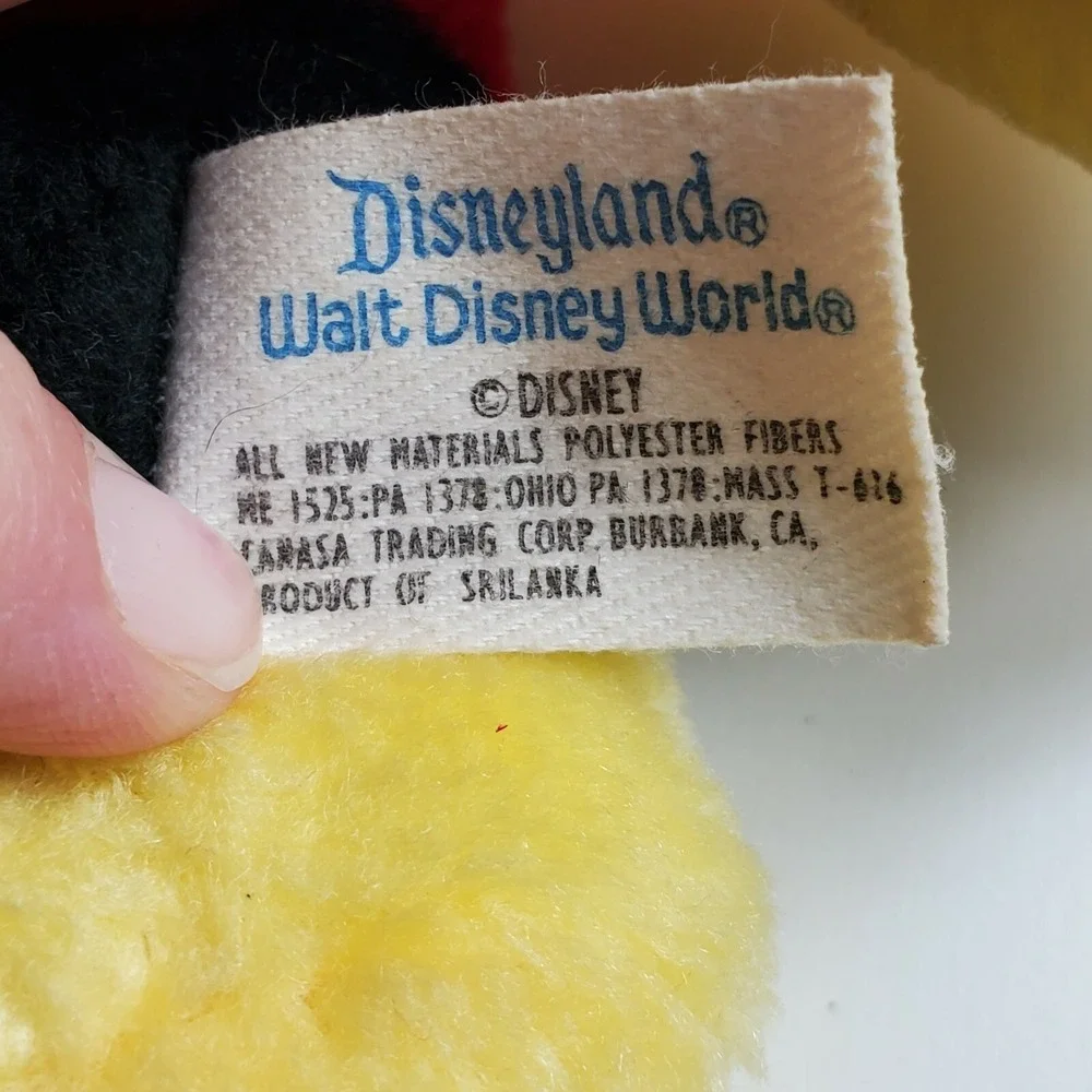 Vintage Mickey Mouse Plush Disneyland Walt Disney‎ World Park Souvenir Toy